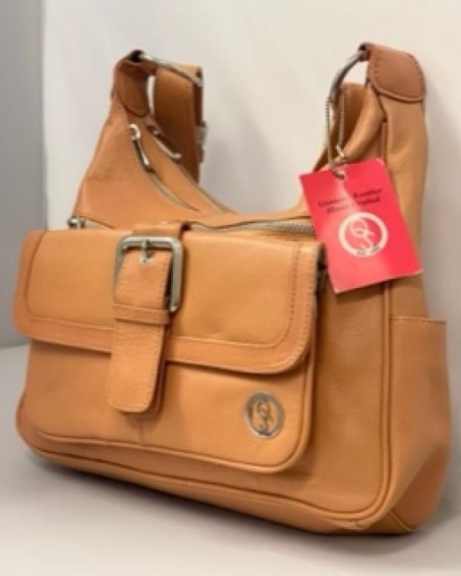 6 Pieces Tan Purse With Buckle - Tote Bags & Slings