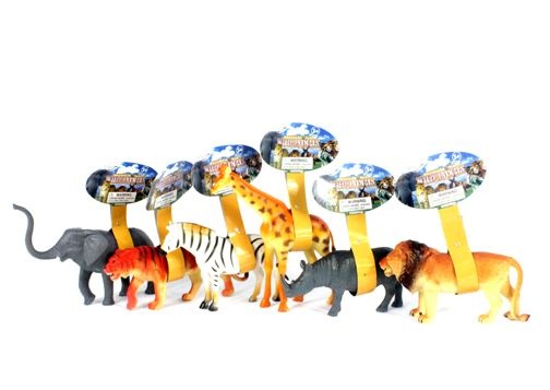 48 Pieces 8 Inch Wild Animal W/ Hangtag 6 Asst (974709) - Animal & Reptiles