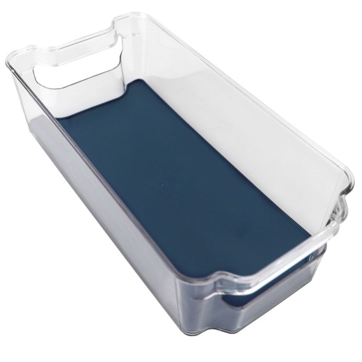 Michael Graves Design 12.5" X 6.25" Fridge Bin With Indigo Rubber Lining