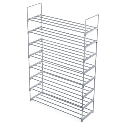 6 Pieces Home Basics 8 Tier Multi-Purpose Shoe Rack, Grey - Storage & Organization