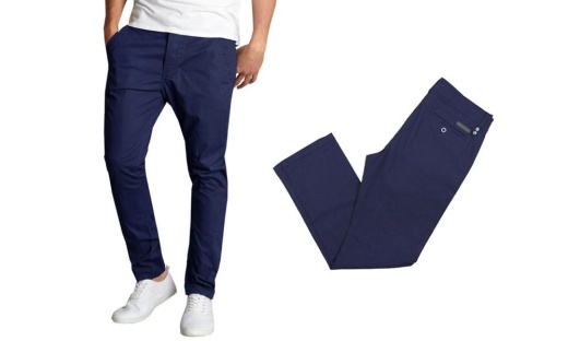 24 Pieces Men's Slim-Fit Cotton Stretch Chino Pants Solid Navy