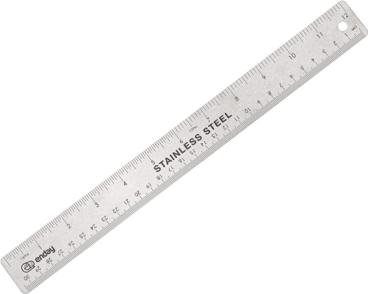 10 Pieces 12" Stainless Steel Ruler with Non-Skid Back