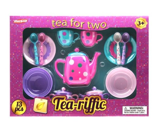 6 Pieces Teariffic 13 Pieces Tea Play Set In Open Blister Box - Girls Toys