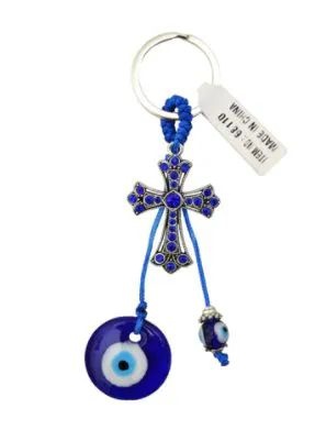72 Pieces Metal Charm Keychain Cross - Key Chains