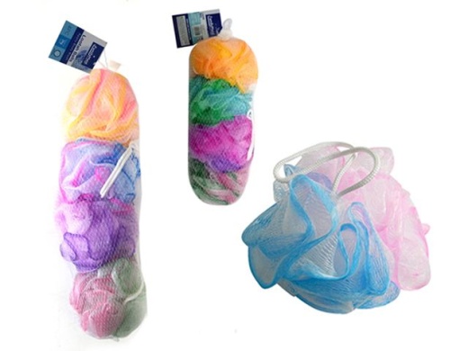 96 Pieces 4 Piece Scrubber Balls - Shower Accessories