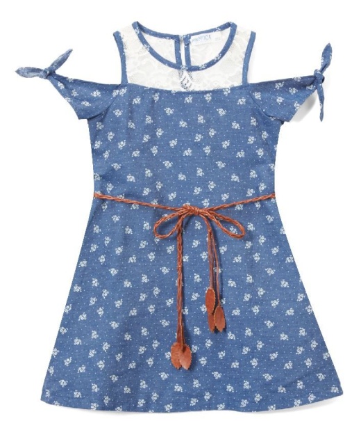 6 Pieces Girls' Indigo Jean Dress In Size 7-14 - Girls Dresses And Romper Sets