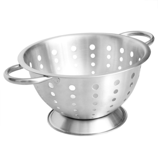 12 Pieces Home Basics 3 Qt Deep Stainless Steel Colander With Easy Grip Handles, Silver