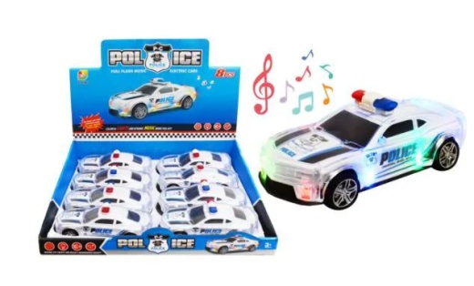 12 Pieces Police Car Motorized With Lights And Sounds - Cars, Planes, Trains & Bikes