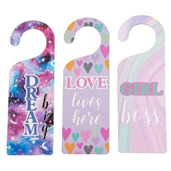 Door Greeter MDF Art - Girl/Dream/Love Design, Home Decor Accessories