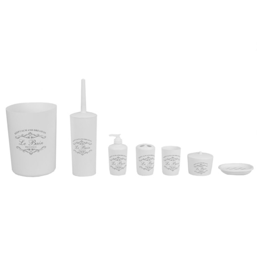 12 Pieces Home Basics Paris Collection 7 Piece Bath Ensemble, White