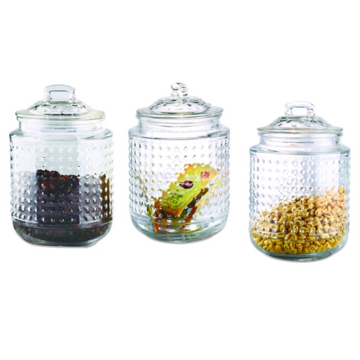 8 Pieces Home Basics Dott 40.5 Oz. Glass Canister Set