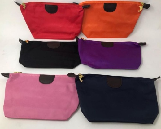 72 Pieces Womens Assorted Colors 9 Inch Zippered Cosmetic Bag - Cosmetic Cases