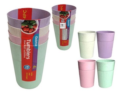 96 Pieces 4 Piece Tumblers - Plastic Drinkware