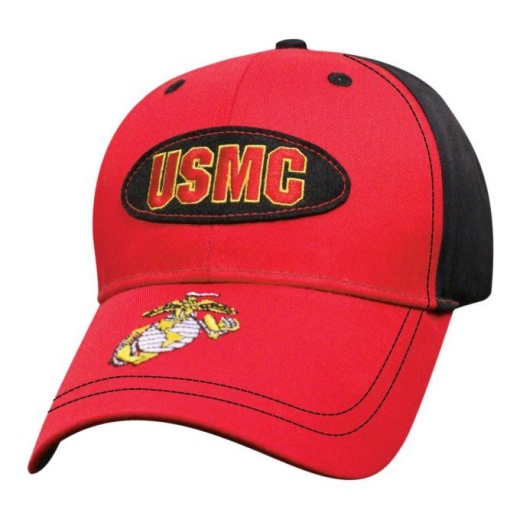 6 Pieces Licensed Red Black Usmc Patch Hat - Baseball Caps & Snap Backs