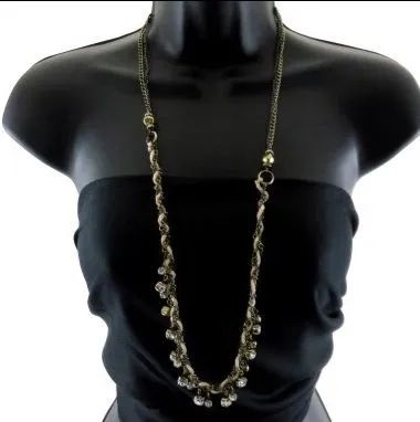 12 Pieces Long Necklace With Two Chains - Necklace