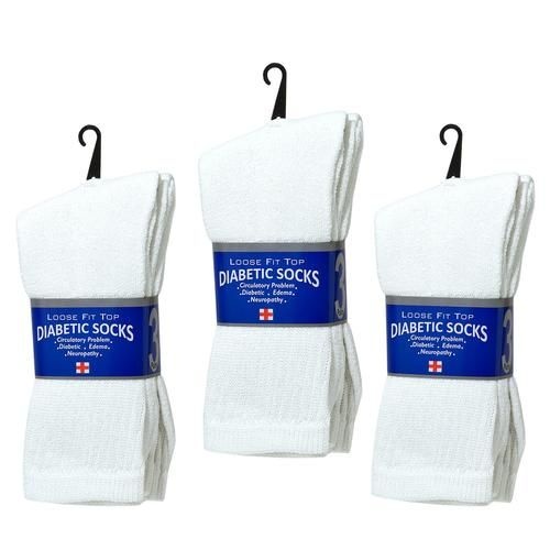 120 Pairs Crew Loose Fit Diabetic Wholesale Socks Size 10-13 In White - Men's Diabetic Socks