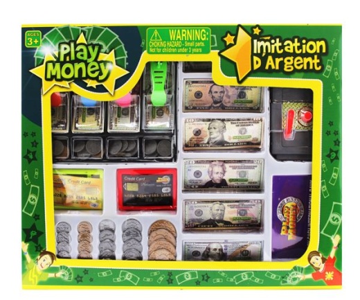 24 Pieces Play Money Set In Window Box - Toy Sets