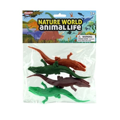 48 Pieces 4 Pcs Crocodile In PVC Bag W/ Header (78211) - Animals & Reptiles