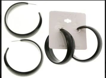 36 Pairs Black And Silver Tone Acrylic Dangle Earrings - Earrings