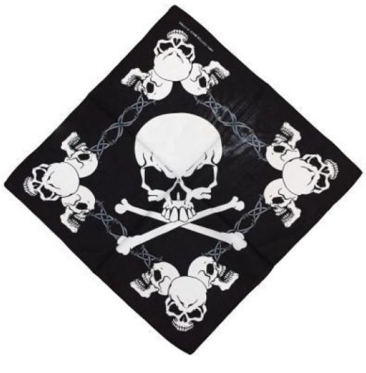72 Pieces Black Skull Bandana - Bandanas