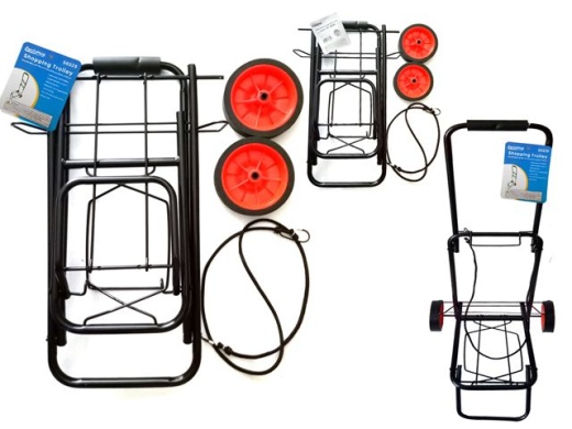 10 Pieces Foldable Hand Truck Shopping Trolley with Shopping Cart Liner - Black