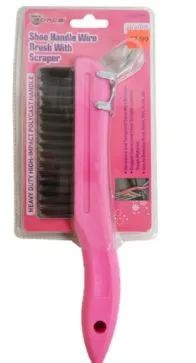 36 Pieces Pink Shoe Handle Wire Brush - Footwear Accessories