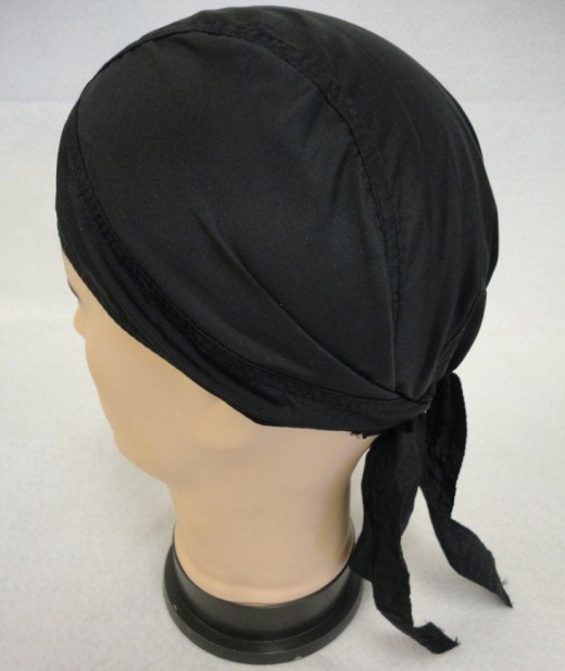 96 Pieces Skull Cap-Solid Black Bandanas