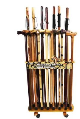 Wood Display Rack for Canes Walking Sticks - Personal Care Items