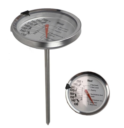 24 Pieces Home Basics Instant Read Large Stainless Steel Mechanical Meat Thermometer