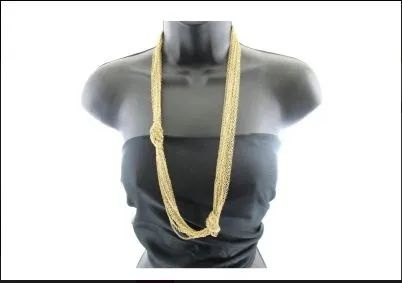 12 Pieces Gold Tone Knot Chain - Necklace