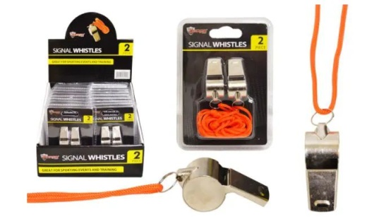 72 Pieces Steel Whistles 2 Pack - Novelty Toys