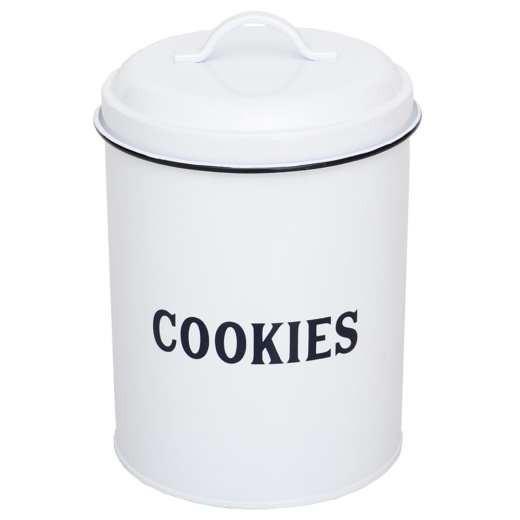 12 Pieces Home Basics Countryside Cookies Tin Canister, White - Storage & Organization
