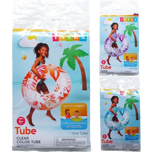 24 Pieces 36" Clear Color Tubes In Pegable Poly Bag, 3 Assrt Clrs, 9+ - Store