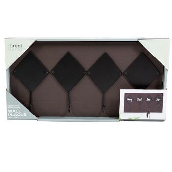 4 Pieces Wall Plaque MDF Diamond with Hooks Window Box Stocklot - Wall Decor
