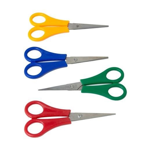 144 Pairs 5 Inch Pointed Scissors in 4 Assorted Colors - Scissors