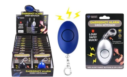 18 Pieces Emergency Siren Keychain with LED Light