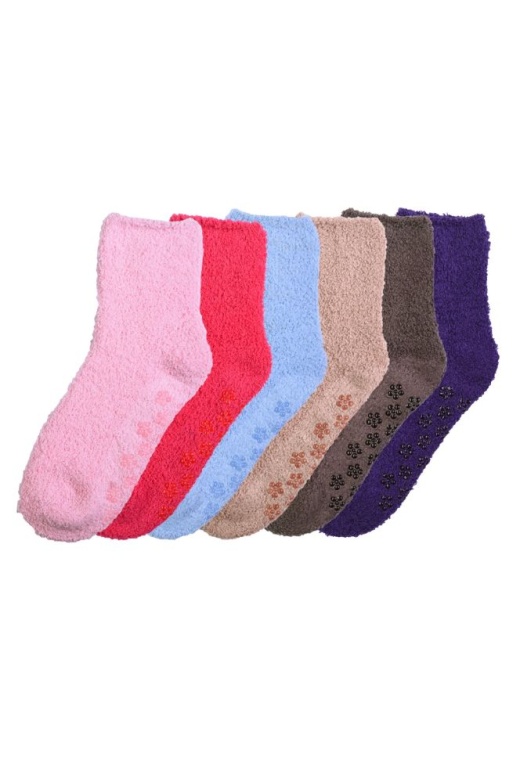 120 Pairs Solid Color Ladies' Fuzzy Socks With Anti Skid Assorted - Womens Fuzzy Socks