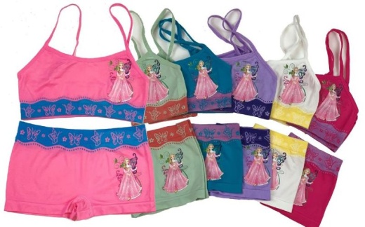144 Pieces Girl's Seamless Bra Boxer Set - Girls Underwear And Pajamas