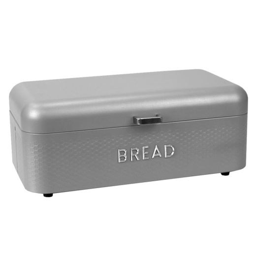 4 Pieces Home Basics Soho Steel Bread Box, Grey - Food Storage Containers