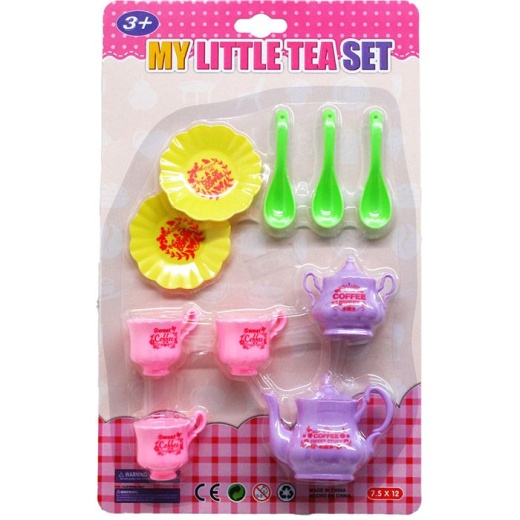 72 Pieces 10Pc Little Tea Set On Blister Card - Girls Favorite Toy