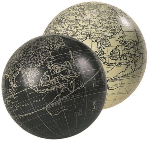 Vaugondy Sphere, Ivory, 14Cm - Elegant Decorative Globe