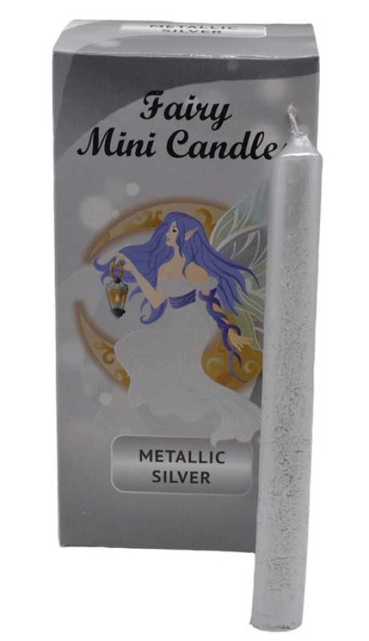 1/2" Dia 5" Long Metallic Silver Chime Candle 20 Pack