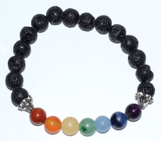 8Mm Lava/ Chakra Bracelet