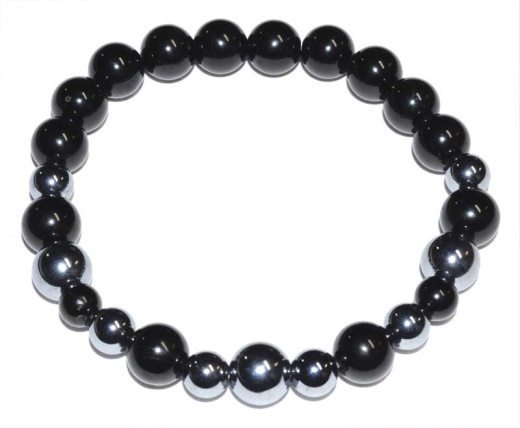 6MM Terahertz & Black Tourmaline Bracelet - Energy Healing Jewelry