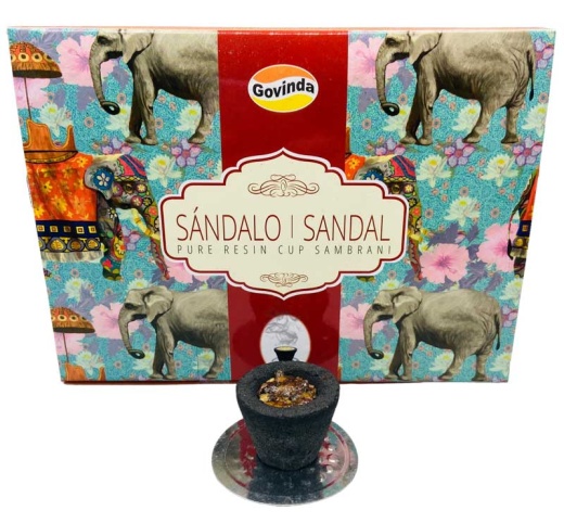 Set of 12 Sandal Charcoal Dhoop Cups - Pure Resin Blend for a Spiritual Experience