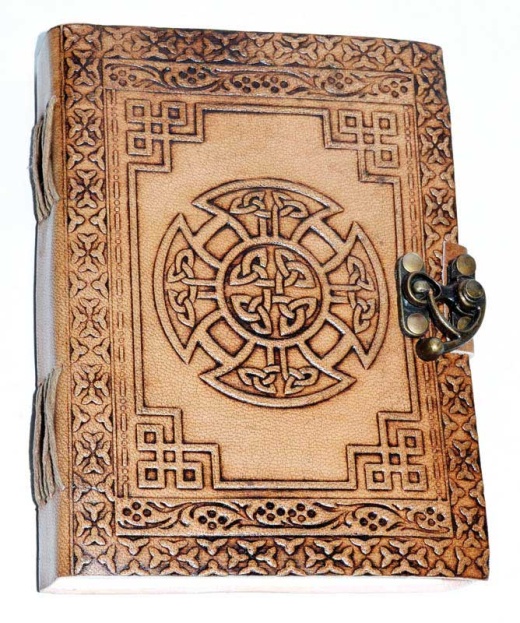 5" X 7" Celtic Cross Leather Journal with Latch