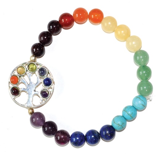 8Mm 7 Chakra Tree Of Life Bracelet