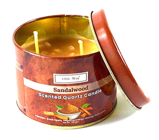 Sandalo (Sandalwood) Quartz Tin Candle