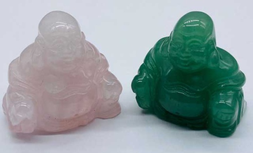 Set of 2 Buddha Figurines - Crystal Healing Energy for Inner Peace