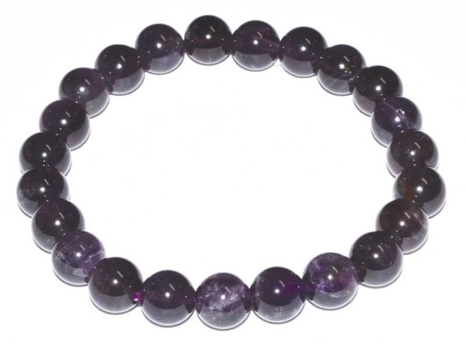 8mm Amethyst Beaded Bracelet